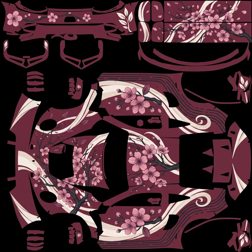 Finished moonlit blossom livery painted on the real template