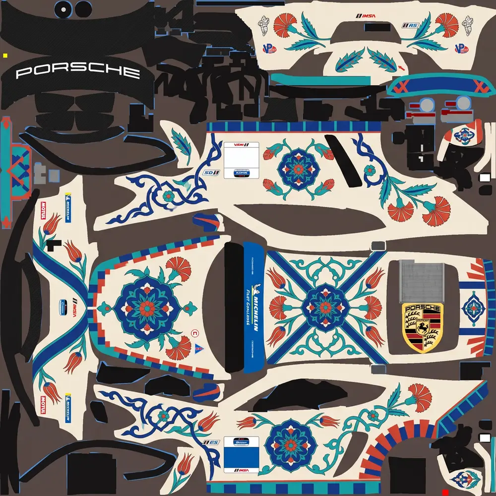 Finished tile pattern livery painted on the real template