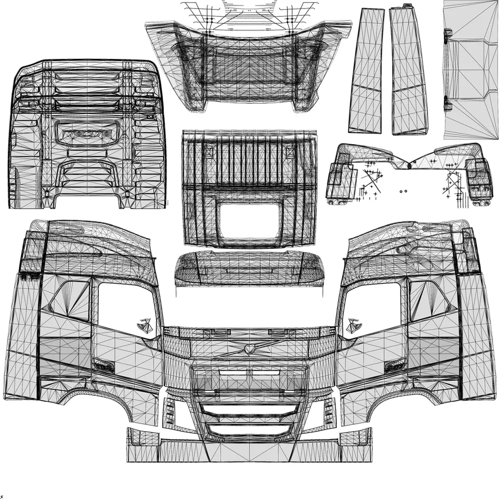 Blank truck UV template